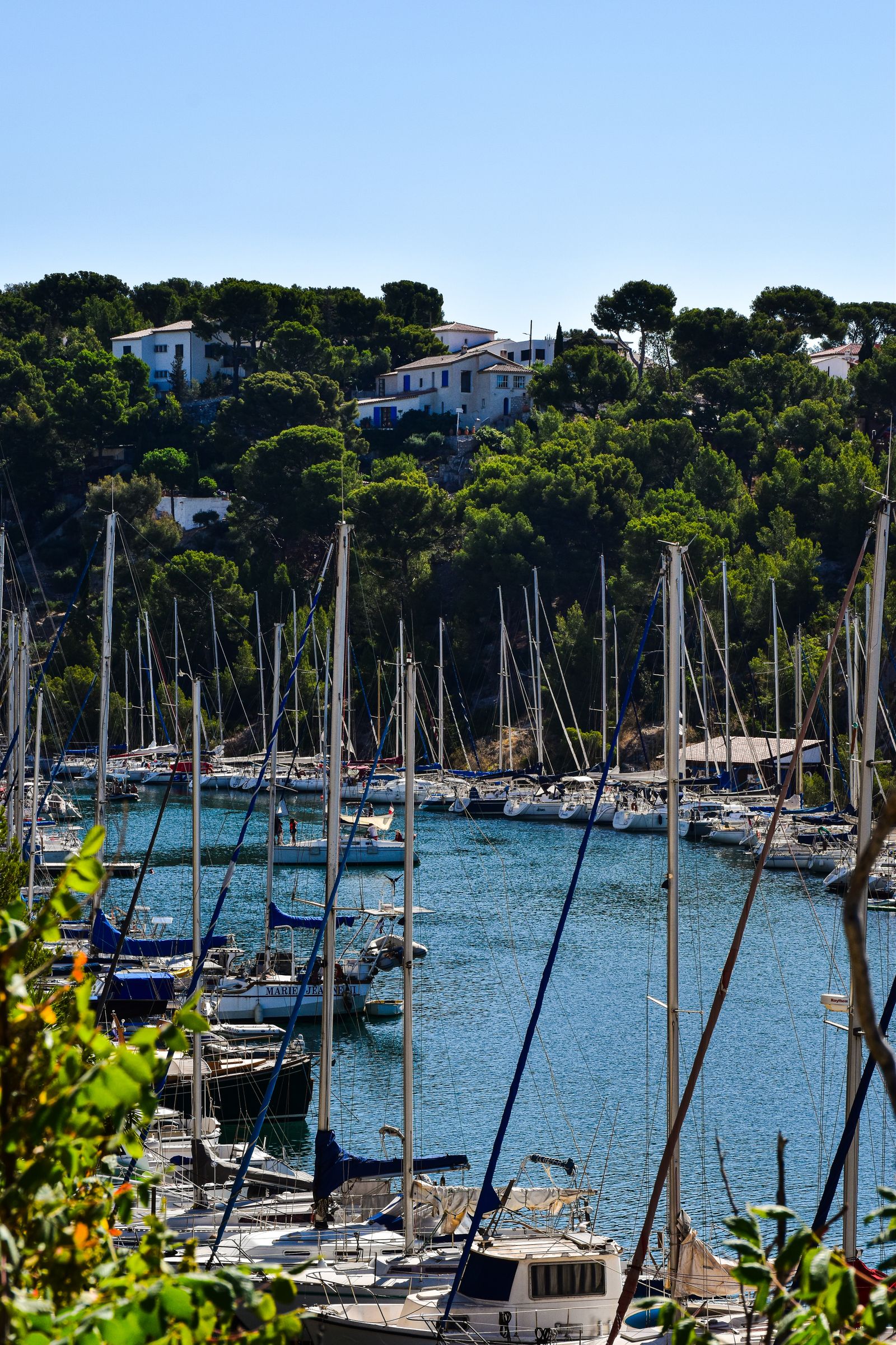 Port de Cassis avec yachts et collines